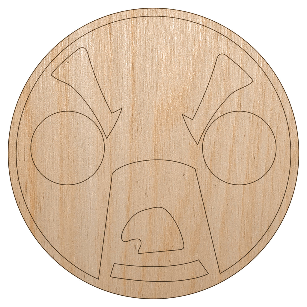 Kawaii Cute Shocked Face Unfinished Wood Shape Piece Cutout for DIY Craft Projects