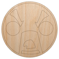 Kawaii Cute Shocked Face Unfinished Wood Shape Piece Cutout for DIY Craft Projects