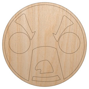 Kawaii Cute Shocked Face Unfinished Wood Shape Piece Cutout for DIY Craft Projects