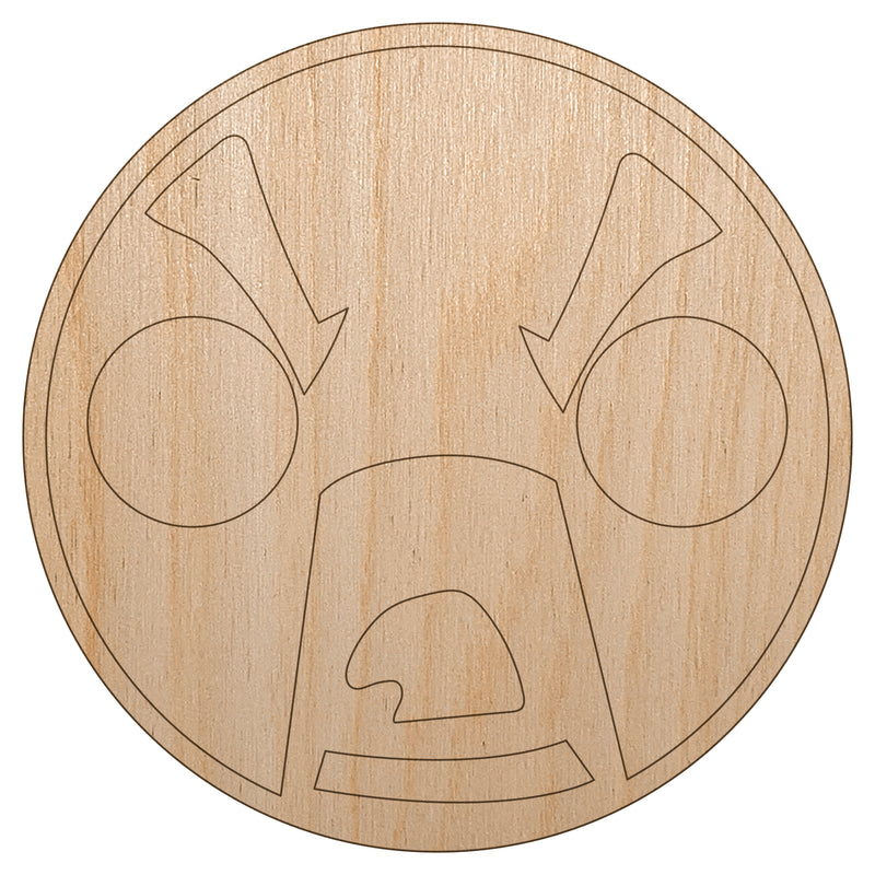 Kawaii Cute Shocked Face Unfinished Wood Shape Piece Cutout for DIY Craft Projects