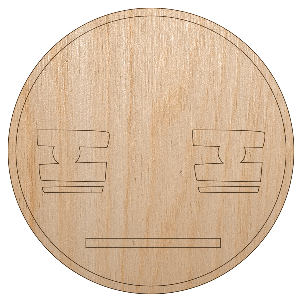 Kawaii Cute Tired Baggy Eyes Face Unfinished Wood Shape Piece Cutout for DIY Craft Projects