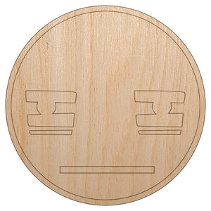 Kawaii Cute Tired Baggy Eyes Face Unfinished Wood Shape Piece Cutout for DIY Craft Projects