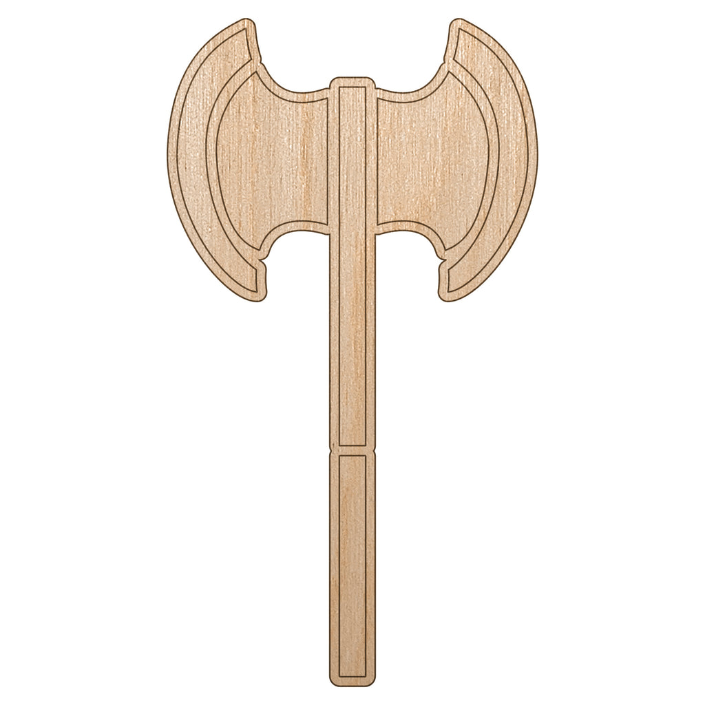 Medieval Battle Axe Unfinished Wood Shape Piece Cutout for DIY Craft Projects