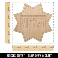 New Star Label Unfinished Wood Shape Piece Cutout for DIY Craft Projects