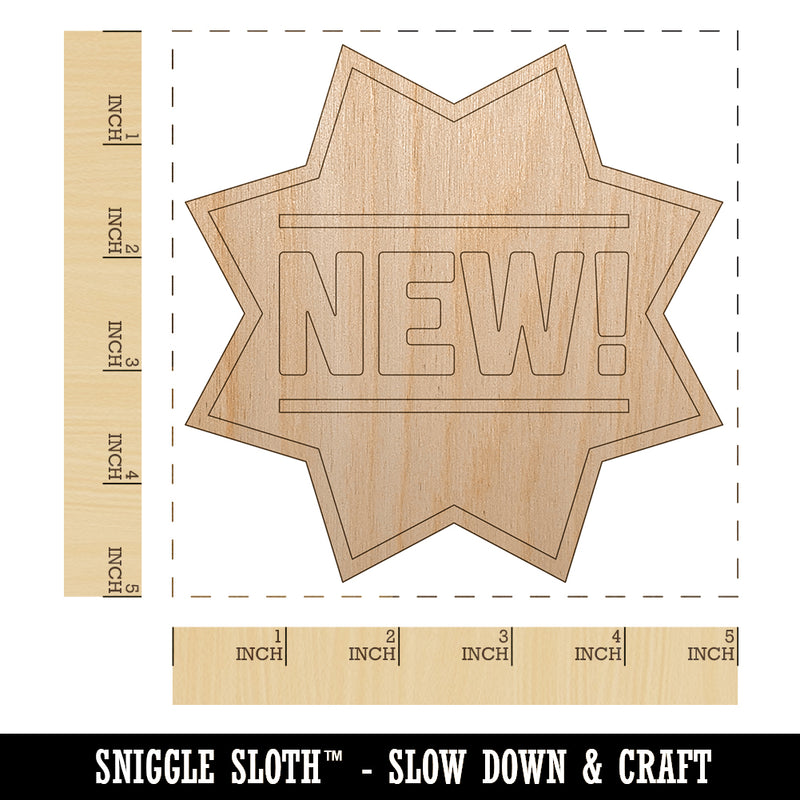 New Star Label Unfinished Wood Shape Piece Cutout for DIY Craft Projects