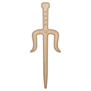 Ninja Weapon Sai Unfinished Wood Shape Piece Cutout for DIY Craft Projects