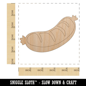 Oktoberfest Wiener Sausage Bratwurst Unfinished Wood Shape Piece Cutout for DIY Craft Projects