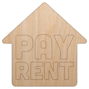 Pay Rent Planner Sticker Unfinished Wood Shape Piece Cutout for DIY Craft Projects