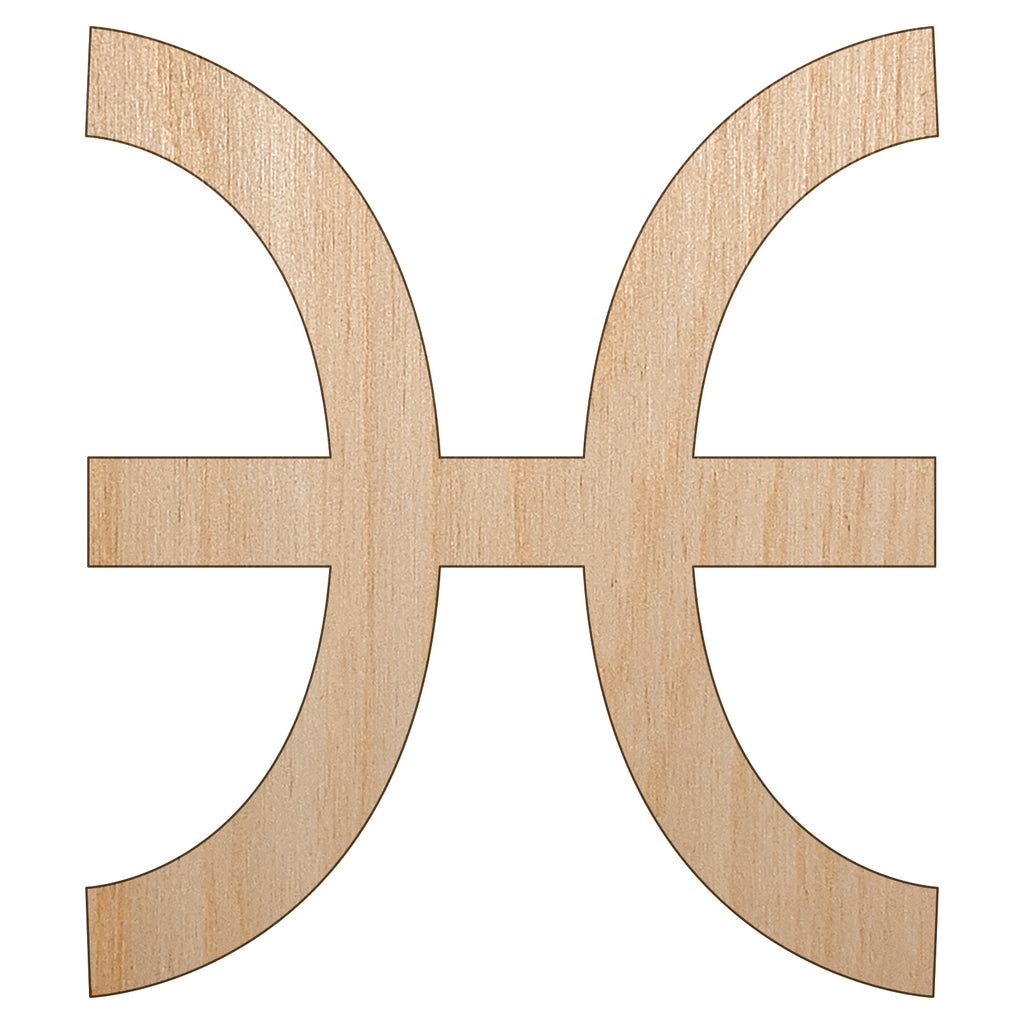 Pisces Horoscope Astrological Zodiac Sign Unfinished Wood Shape Piece Cutout for DIY Craft Projects