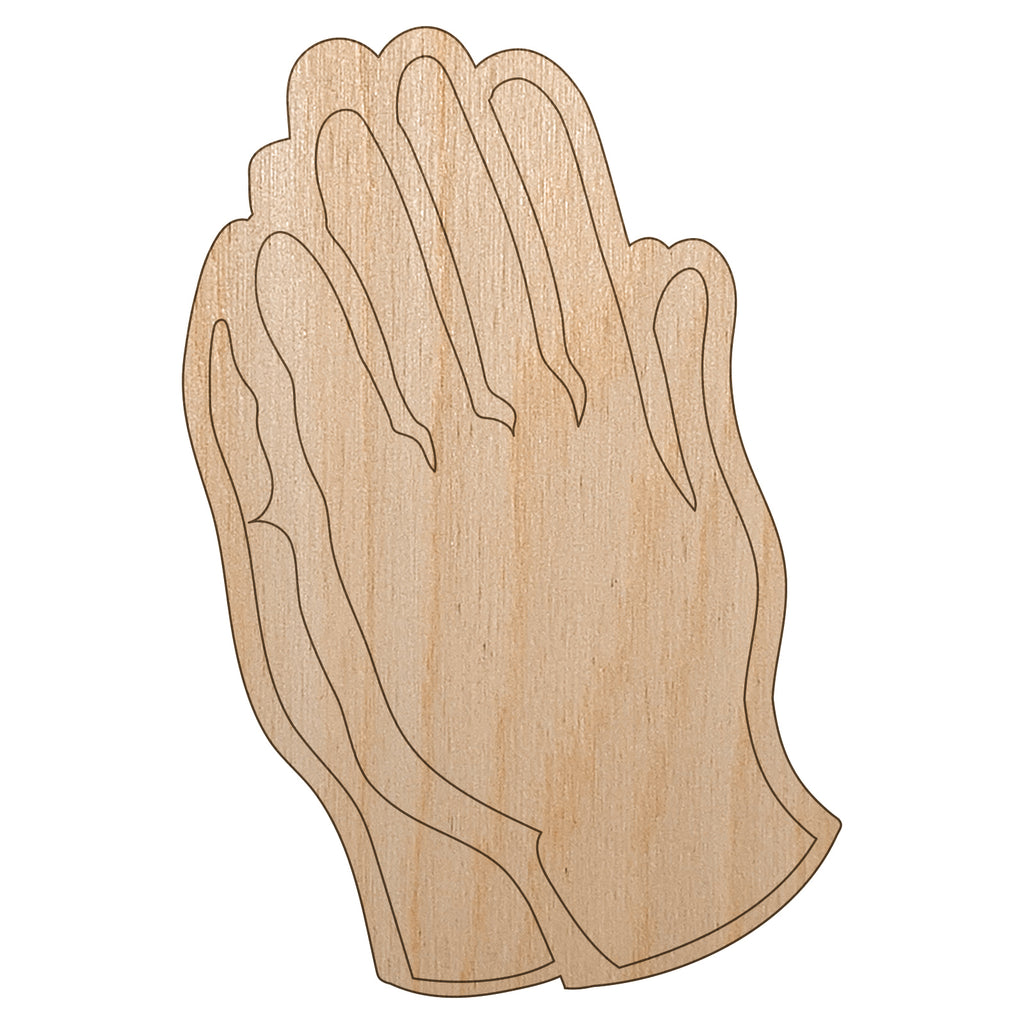 Praying Hands Unfinished Wood Shape Piece Cutout for DIY Craft Projects