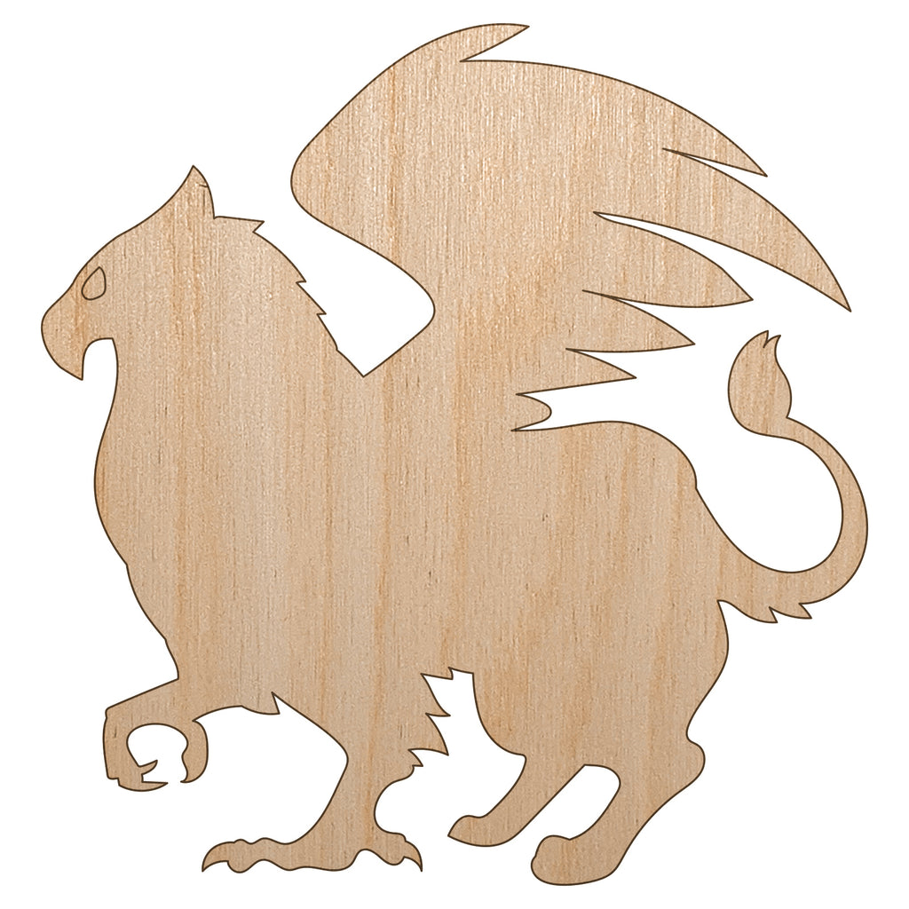 Regal Griffin Fantasy Silhouette Unfinished Wood Shape Piece Cutout for DIY Craft Projects