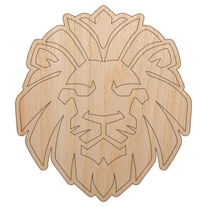 Regal Lion Head Unfinished Wood Shape Piece Cutout for DIY Craft Projects