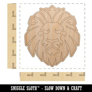 Regal Lion Head Unfinished Wood Shape Piece Cutout for DIY Craft Projects