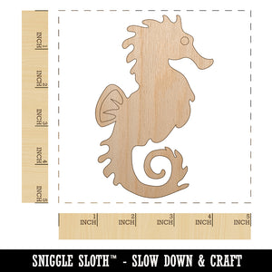 Seahorse Icon Unfinished Wood Shape Piece Cutout for DIY Craft Projects