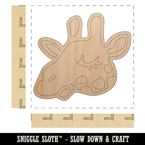 Sleepy Giraffe Head Unfinished Wood Shape Piece Cutout for DIY Craft Projects