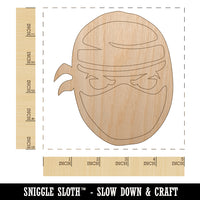 Sneaky Ninja Face Unfinished Wood Shape Piece Cutout for DIY Craft Projects