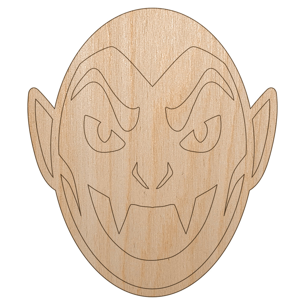 Spooky Vampire Head Halloween Unfinished Wood Shape Piece Cutout for DIY Craft Projects
