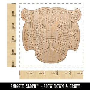 Tiger Head Icon Unfinished Wood Shape Piece Cutout for DIY Craft Projects