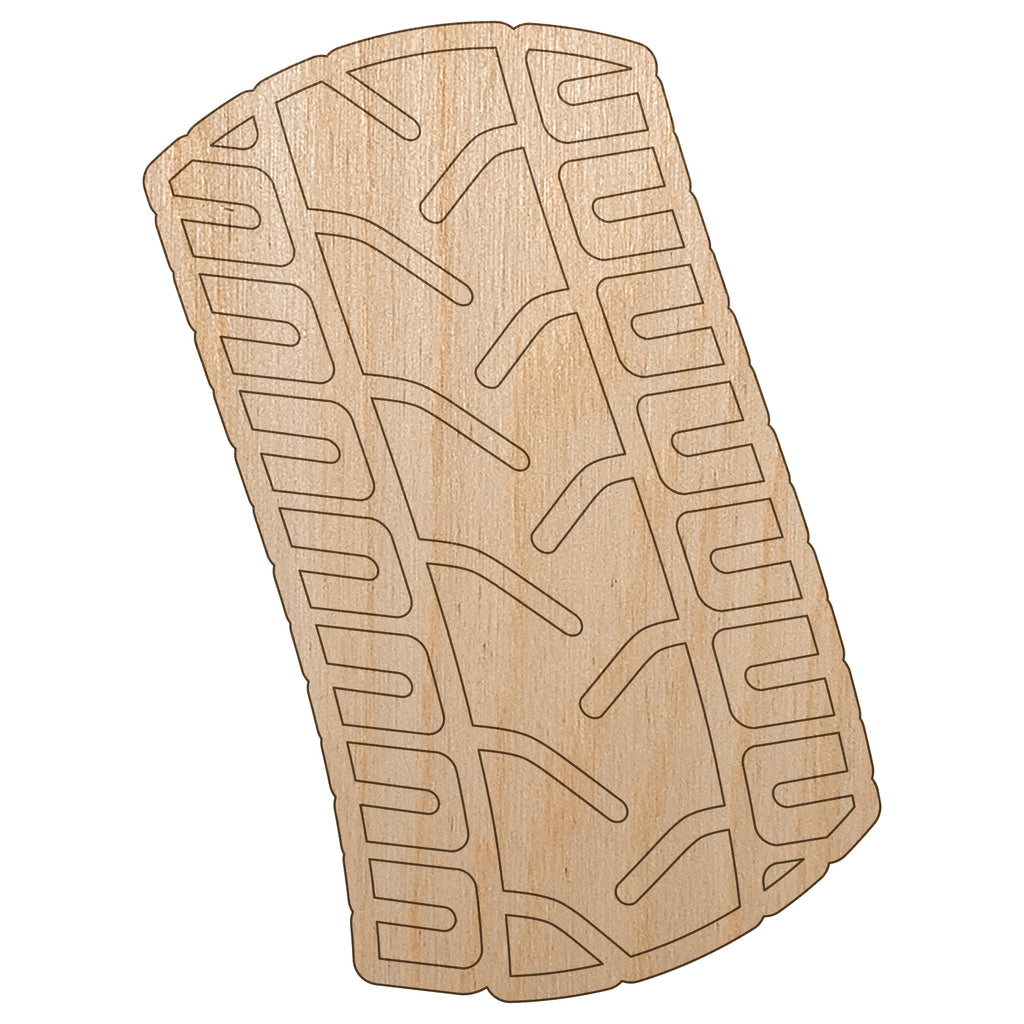 Tire Tread Track Unfinished Wood Shape Piece Cutout for DIY Craft Projects