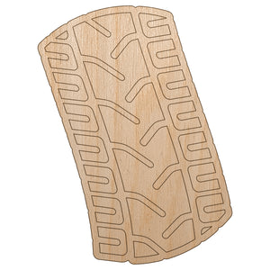 Tire Tread Track Unfinished Wood Shape Piece Cutout for DIY Craft Projects