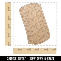 Tire Tread Track Unfinished Wood Shape Piece Cutout for DIY Craft Projects