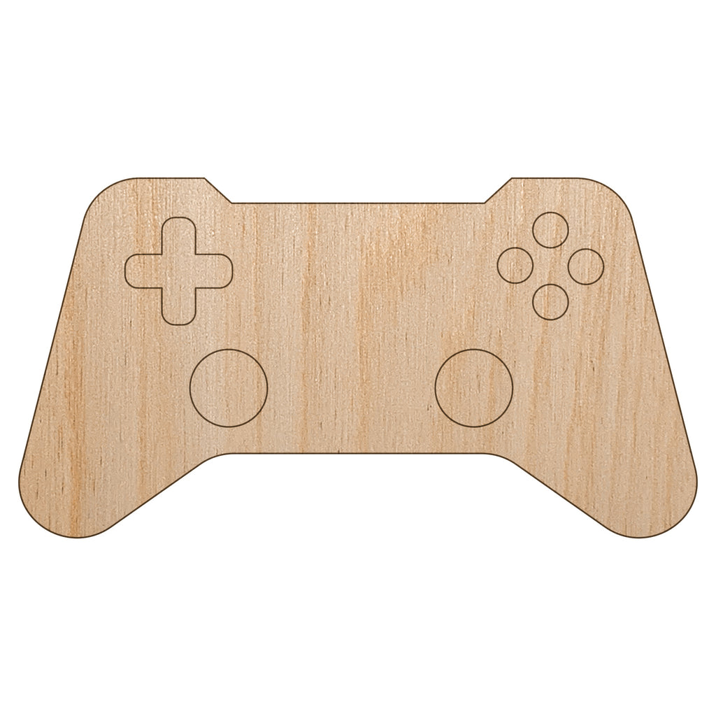 Video Game Controller Icon Unfinished Wood Shape Piece Cutout for DIY Craft Projects