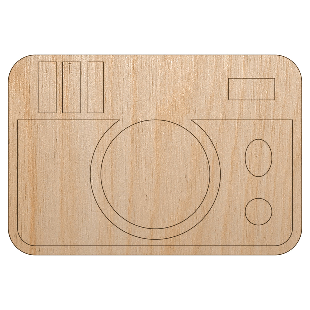 Vintage Disposable Camera Unfinished Wood Shape Piece Cutout for DIY Craft Projects