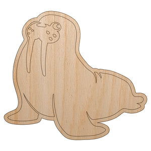 Wobbly Walrus Unfinished Wood Shape Piece Cutout for DIY Craft Projects