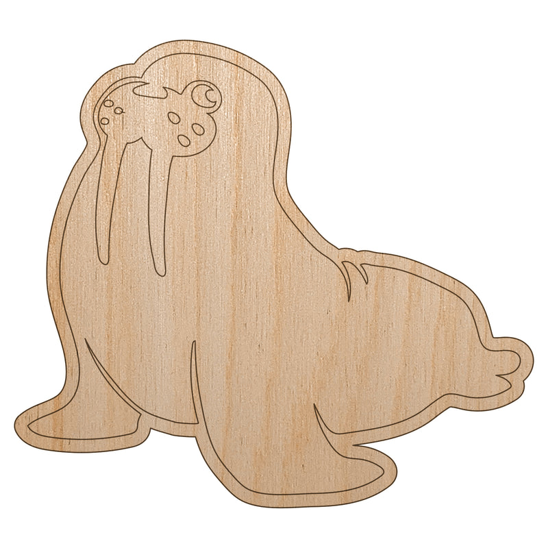 Wobbly Walrus Unfinished Wood Shape Piece Cutout for DIY Craft Projects