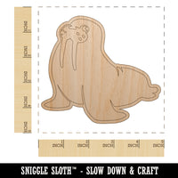 Wobbly Walrus Unfinished Wood Shape Piece Cutout for DIY Craft Projects