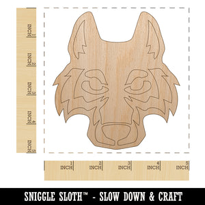 Wolf Head Unfinished Wood Shape Piece Cutout for DIY Craft Projects