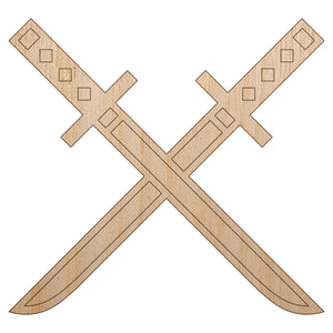 Ninjato Katana Ninja Swords Unfinished Wood Shape Piece Cutout for DIY Craft Projects