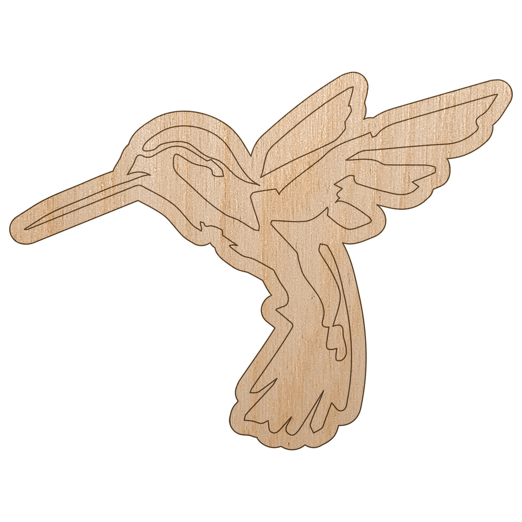 Hummingbird Sketch Unfinished Wood Shape Piece Cutout for DIY Craft Projects