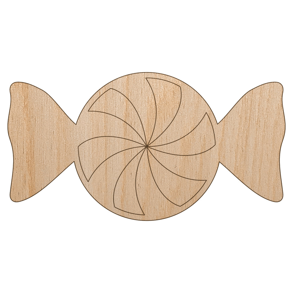 Peppermint Candy Unfinished Wood Shape Piece Cutout for DIY Craft Projects