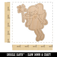 Sweet Fairy with Wand Unfinished Wood Shape Piece Cutout for DIY Craft Projects