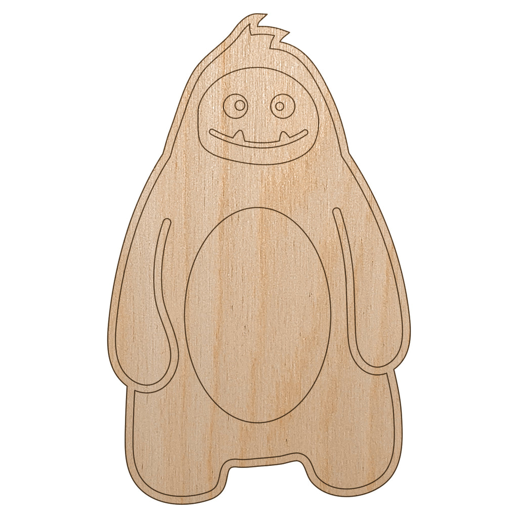 Sweet Yeti Abominable Snowman Unfinished Wood Shape Piece Cutout for DIY Craft Projects