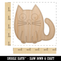 Wary Kitty Cat Unfinished Wood Shape Piece Cutout for DIY Craft Projects