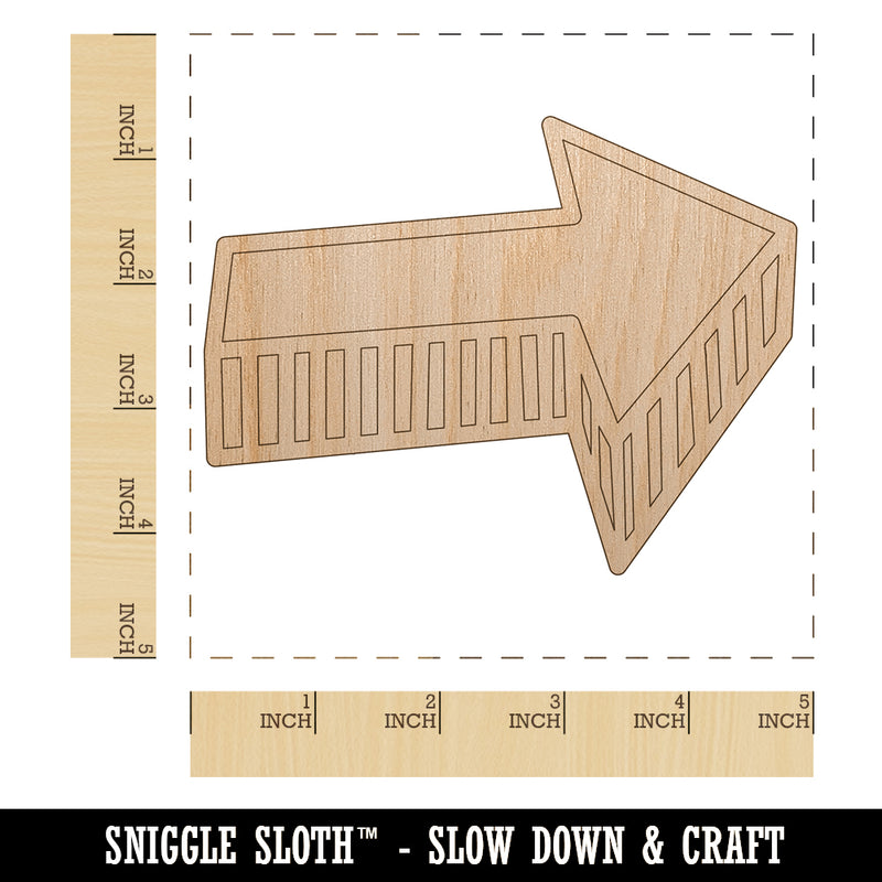 Arrow with Shadow Doodle Unfinished Wood Shape Piece Cutout for DIY Craft Projects