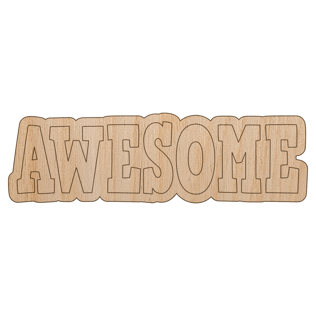Awesome Fun Text Teacher Unfinished Wood Shape Piece Cutout for DIY Craft Projects