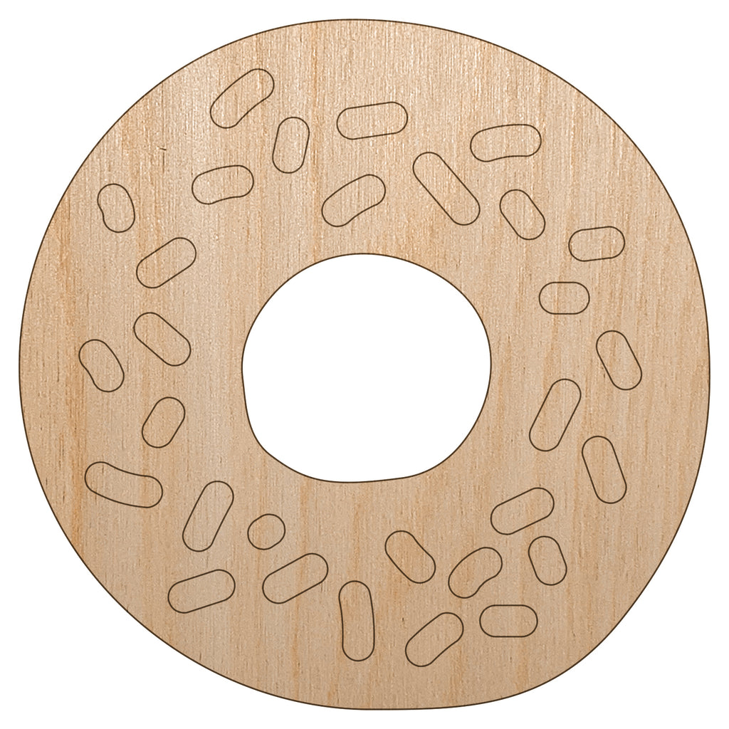 Donut Bagel Doodle Unfinished Wood Shape Piece Cutout for DIY Craft Projects