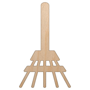 Garden Rake Unfinished Wood Shape Piece Cutout for DIY Craft Projects