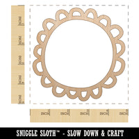 Scalloped Circle Frame Doodle Unfinished Wood Shape Piece Cutout for DIY Craft Projects