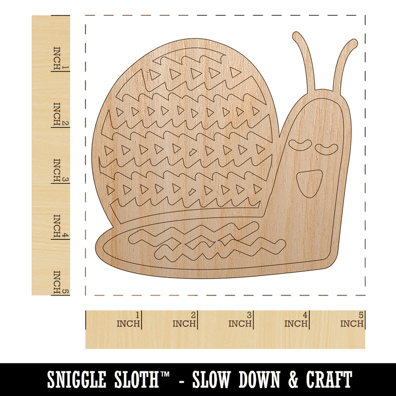 Sleepy Snail Unfinished Wood Shape Piece Cutout for DIY Craft Projects