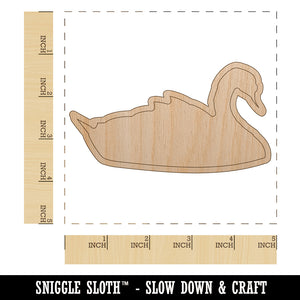 Swan Swimming Outline Unfinished Wood Shape Piece Cutout for DIY Craft Projects