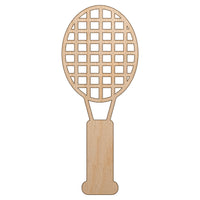 Tennis Racket Doodle Unfinished Wood Shape Piece Cutout for DIY Craft Projects