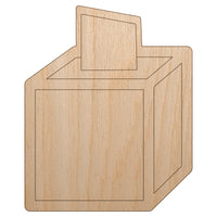 Tissue Box Unfinished Wood Shape Piece Cutout for DIY Craft Projects