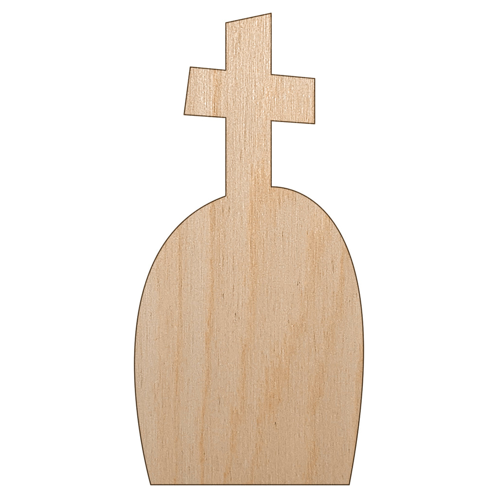 Tombstone Grave with Cross Halloween Unfinished Wood Shape Piece Cutout for DIY Craft Projects