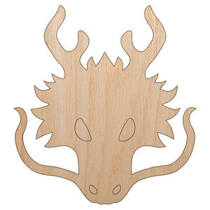 Asian Dragon Head Unfinished Wood Shape Piece Cutout for DIY Craft Projects