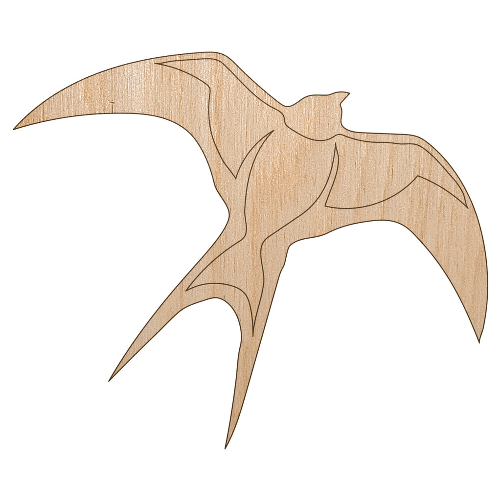 Barn Swallow Bird in Flight Unfinished Wood Shape Piece Cutout for DIY Craft Projects