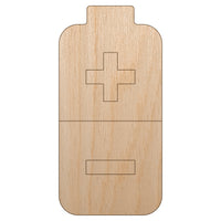Battery Icon Unfinished Wood Shape Piece Cutout for DIY Craft Projects